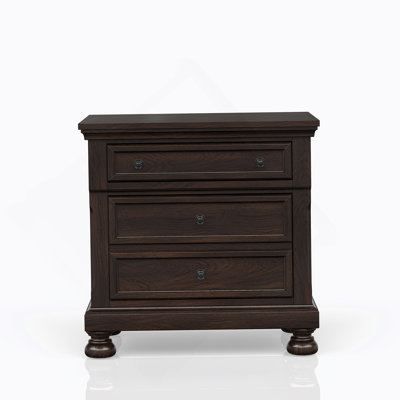 Table de chevet 2 tiroirs cerisier foncé