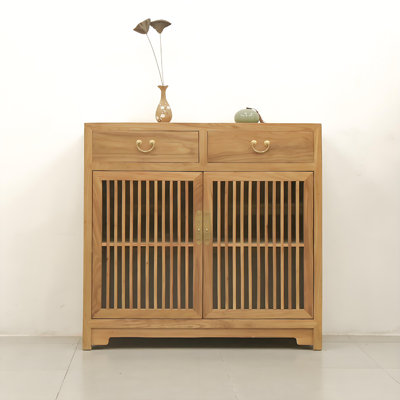 Nouveau meuble décoratif à portes grillagées de style chinois