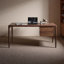 Bureau japonais moderne en noyer - rangement minimaliste