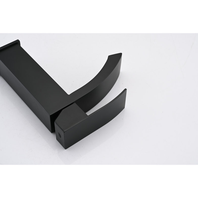 Robinet pour salle de bain à poignée simple - noir mat, bec rectangulaire, matériau, noir rouille pour poignée de salle de bain et fabrication fiable