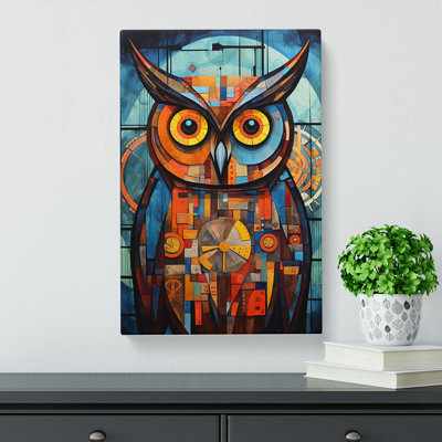 Owl Constructivism Art No.3 - Wrapped Canvas