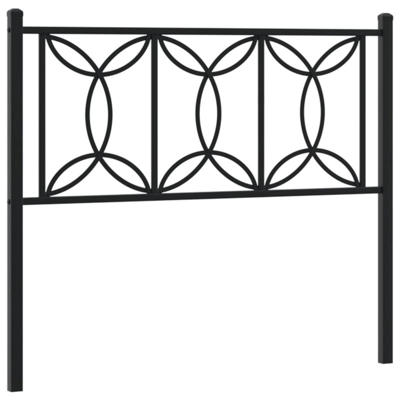 Vidaxl Metal Replace Headboard White 107 Cm, 107 x 200 cm, Black