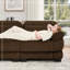 Canapé RSF en velours côtelé avec 1 coussin - brun-822643824