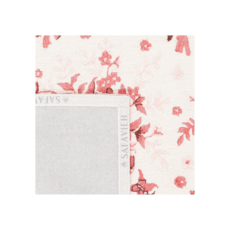 Jonsson Hand Hooked Wool Floral Rug, Rectangle 6' x 9'