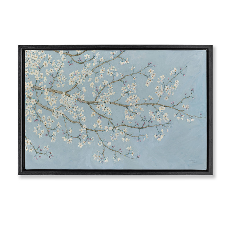 Toile flottante encadrée «Delicate Apple Blossoms» par Wellington Studio, Cadre flottant noir de jais, H 21 po x l 31 po