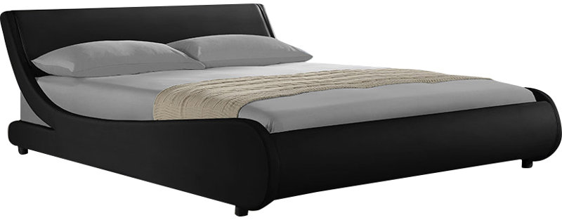 Berne Upholstered Bed, King, Black/White