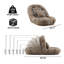 Chaise longue moderne en peluche pour intérieur avec coussin amovible, fauteuil inclinable réglable à 6 positions, chaise longue de sol/lit-1519103544
