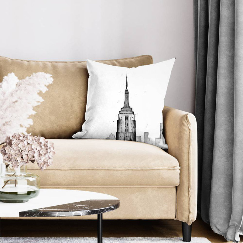 Empire State Building Throw Pillow - Industrial Home Decor