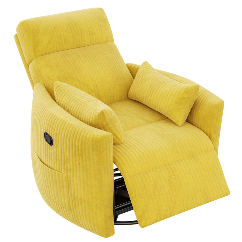 Rotating Massage Recliner with Ring-style Armrests – Single-seat Sofa with Massage Functions, Armrest Pillows,and Side Pockets,Suitable for Living Rooms,Bedrooms,Home Theaters,and Offices