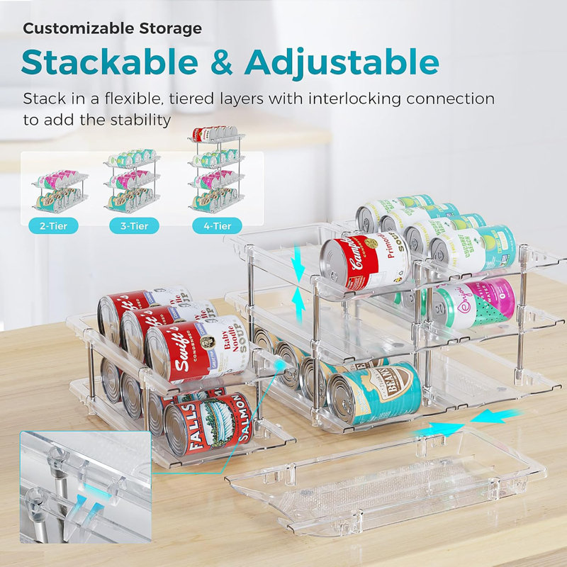 Organisateur de boîtes de conserve pour garde-manger, support de rangement à 3 niveaux, jusqu'à 36 boîtes de rangement pour réfrigérateur, armoire et garde-manger