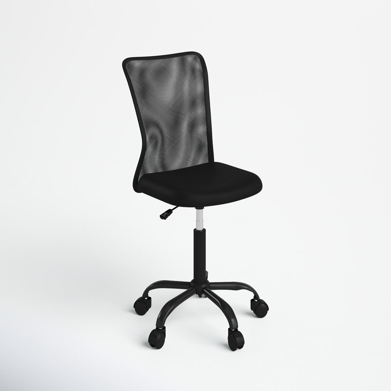 Task Chair Office Chair Desk Chair Mesh Computer Chair Height Adjustable Swivel Rolling Armless Ergonomic, Black