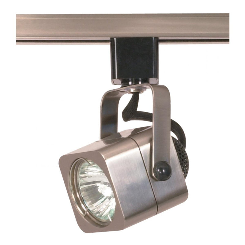  1 lumière - MR16 - tête de rail réglable 120 V - carré, Nickel brossé
