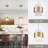 Modern Brass Pendant Light for Kitchen Island with Cylinder Frosted Glass-93467579