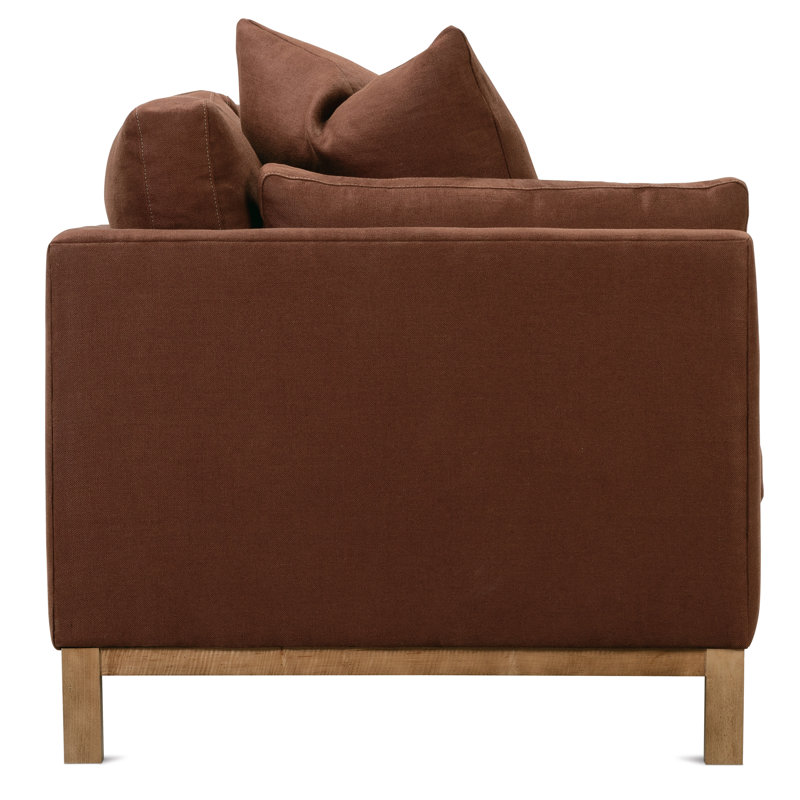 Boden 99'' Sofa Bench Cushion, Orange Linen Blend