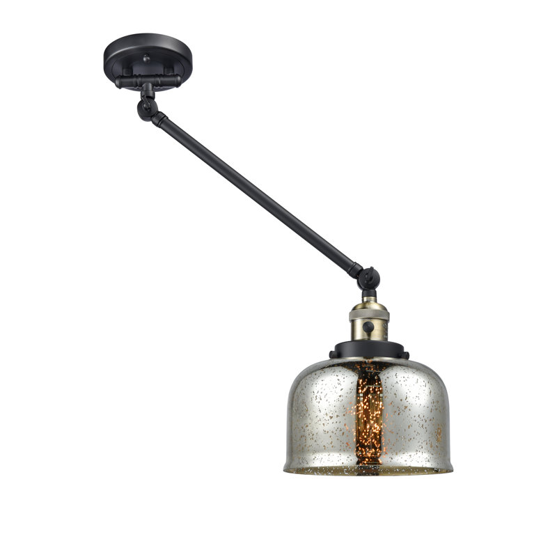 Bras pivotant en nickel satiné à 1 lumière à intensité variable Angelluis, Ampoule incandescente rétro à intensité réglab