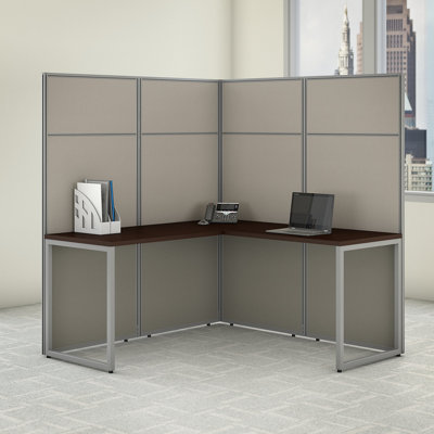 Easy Office L-Shaped 1 Person Cubicle with Cable Management