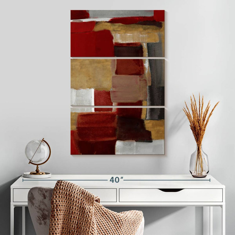 Avery rouge et or clair II, H 32 po x l 20 po