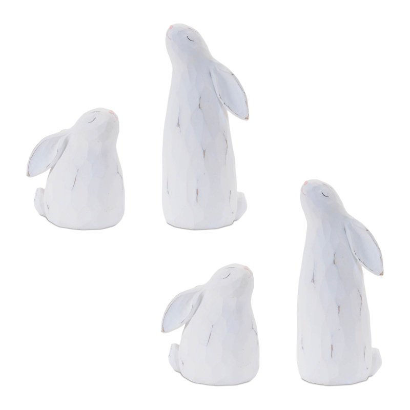 Figurine de lapin sculpté (ensemble de 4)