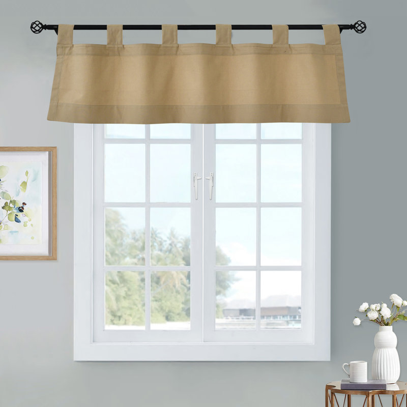 Mcgowen 40" Insulated Solid Color Curtain Valance, Khaki