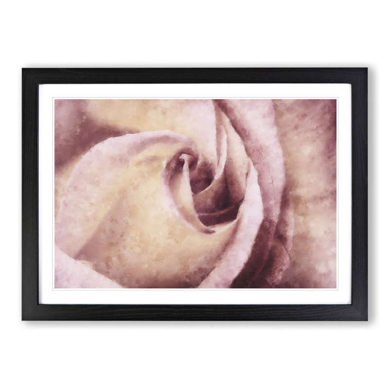Pink Rose Flower Vol.6 - Framed Print, Black Framed, 36cm H x 48cm W x 2cm D
