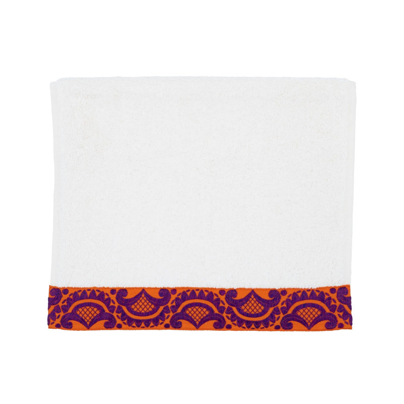 Serviette en coton chocolat, Blanc