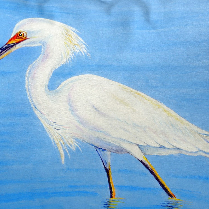  Stalking Snowy Egret Outdoor Rectangular Pillow Cover & Insert, 16" x 20"