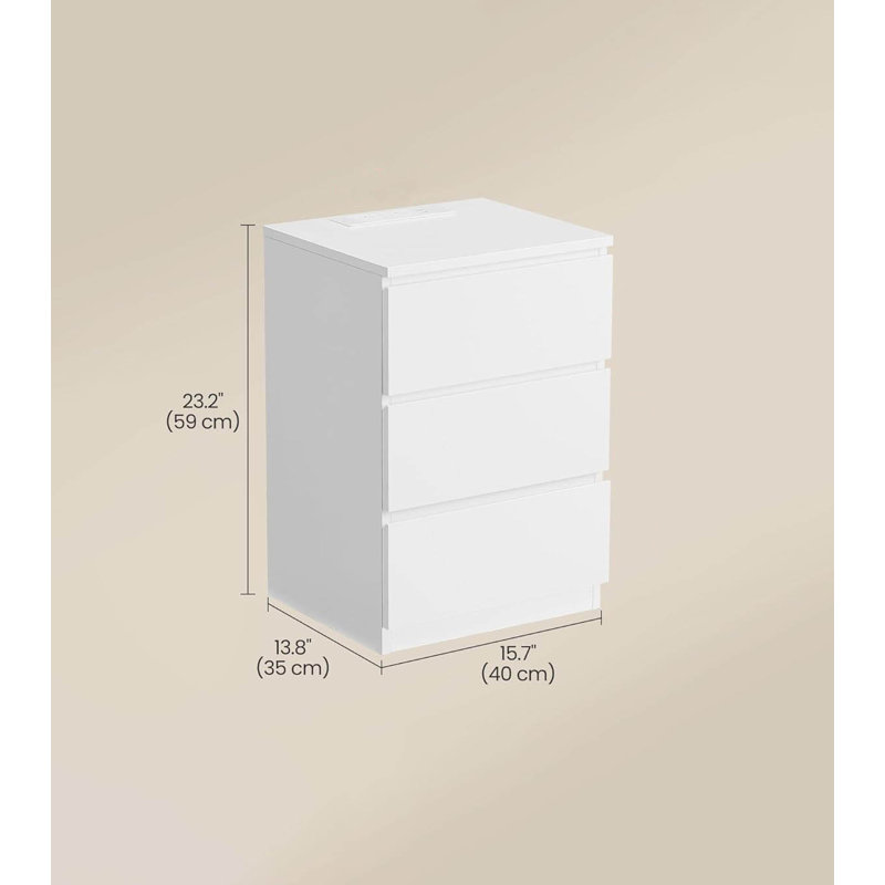 40cm W Manufactured Wood Bedside Table