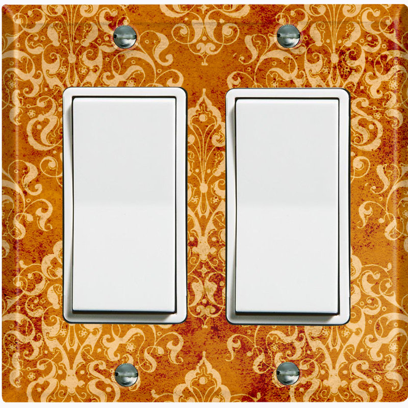 Patterned 2 - Gang Toggle Light Switch Standard Wall Plate