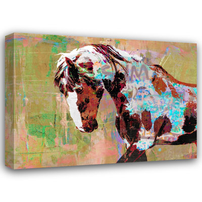 «Famous Wild Mustang Picasso» par Stephen Chambers, peinture sur toile tendue