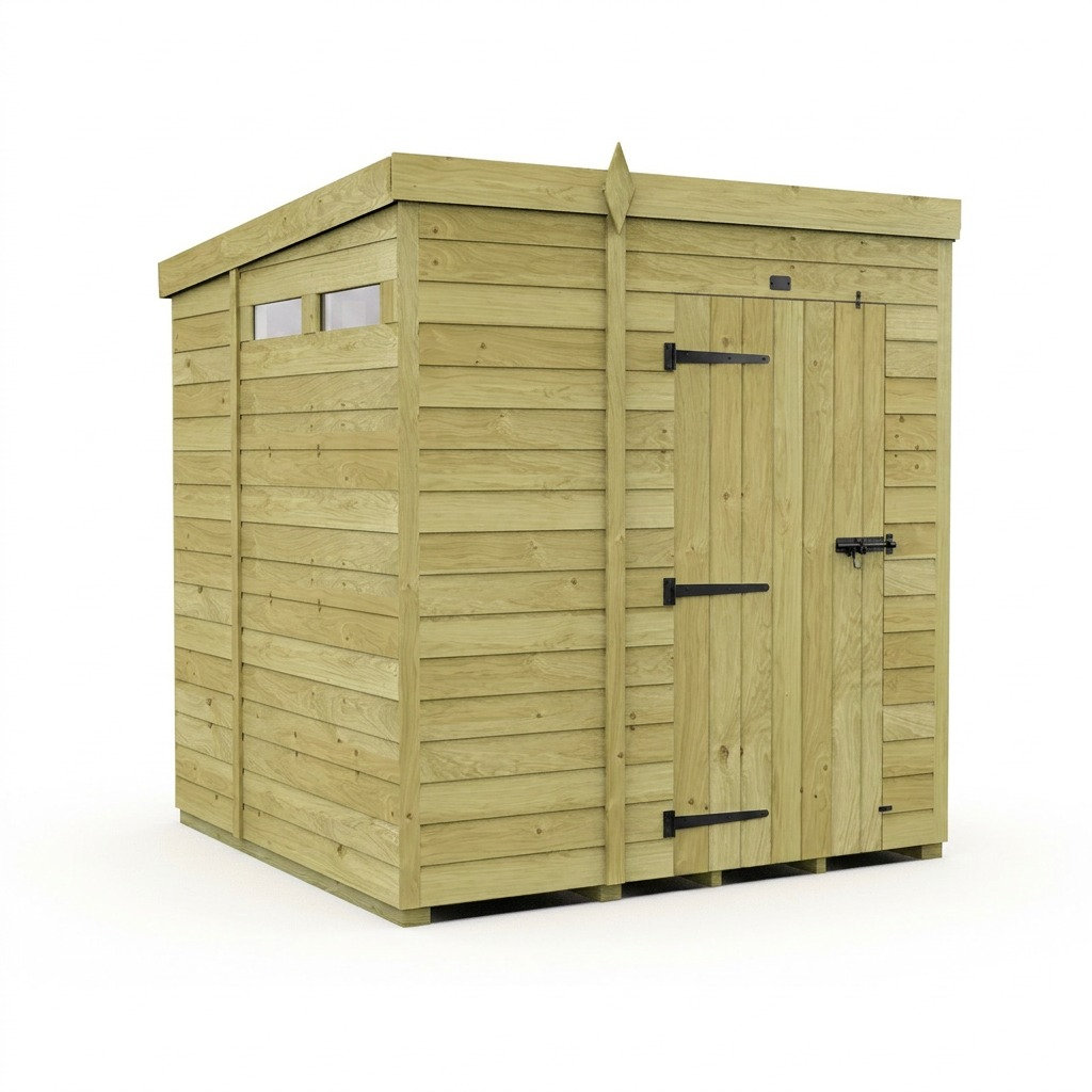 Total Sheds 7ft x 6ft Security Pent Shed - Heavy-Duty Hasp Staple Anti-Tamper - Pressure Treated Timber - UK Manufactured