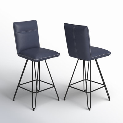 Vangorder Swivel Upholstered Counter Stool with Metal Frame