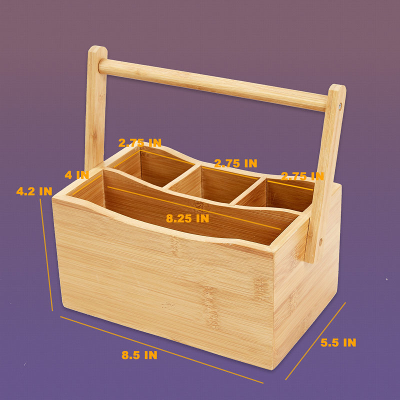 Bamboo Rectangle Utensil Crock