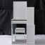 Table de chevet compacte avec tabouret rembourré, miroir coulissant et rangement multi-couches grande capacité pour les petits espaces.-1497129897