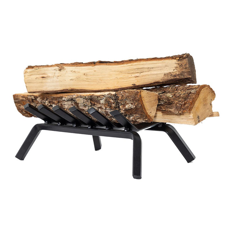Country Living Steel Fireplace Log Grate, 7.50" H x 17.50" W x 11.25" D