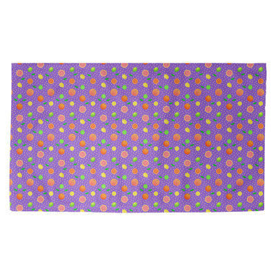 Tapis mauve à motif d'agrumes Avicia