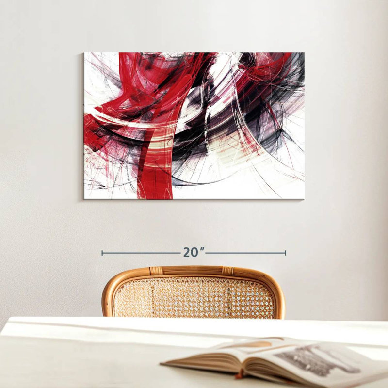 Avery Red Motion Abstract, 16" H x 24" W