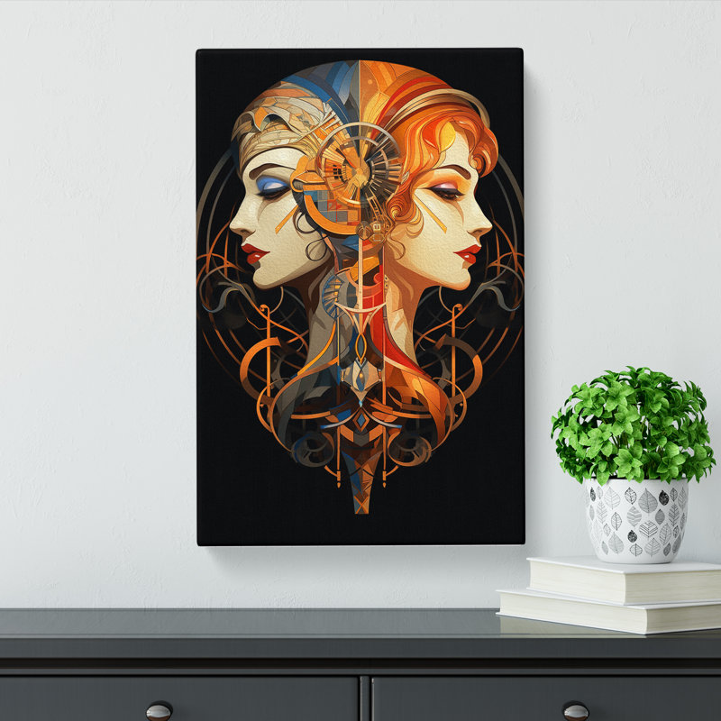 Gemini Zodiac Deco - Wrapped Canvas, 76cm H x 50cm W x 3cm D