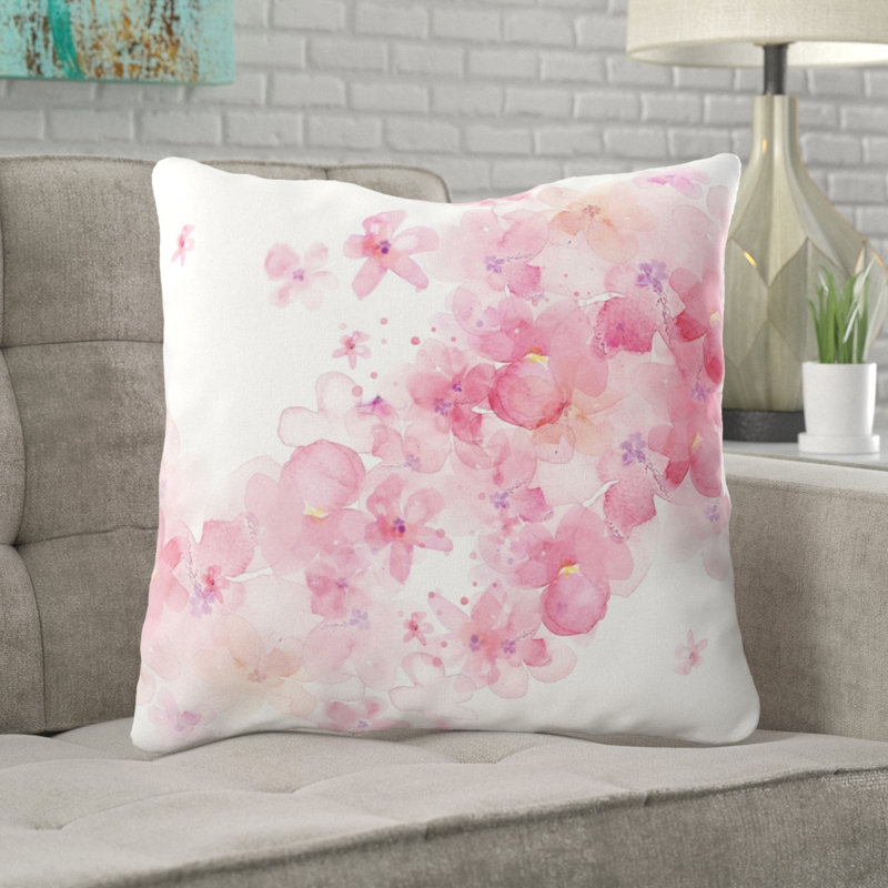 Coussin décoratif aquarelle , Microsuède, Intérieur