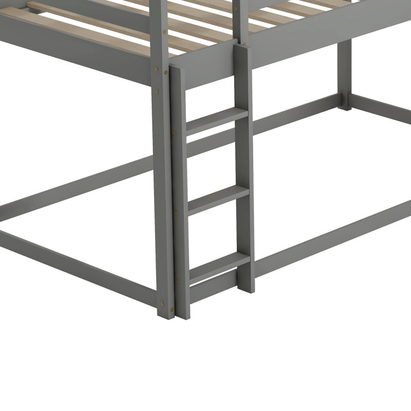 Ambrette Kids Twin Over Twin Bunk Bed, Gray