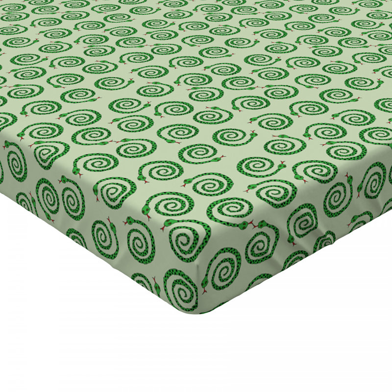 Microfiber Floral Fitted Sheet, Twin Fitted Sheet, Green Floral