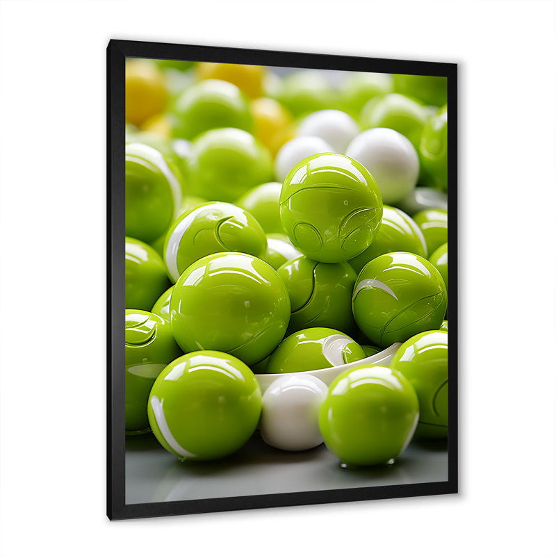 Fractale vert pomme II, Cadre simple noir, H 32 po x l 24 po x P 1 po