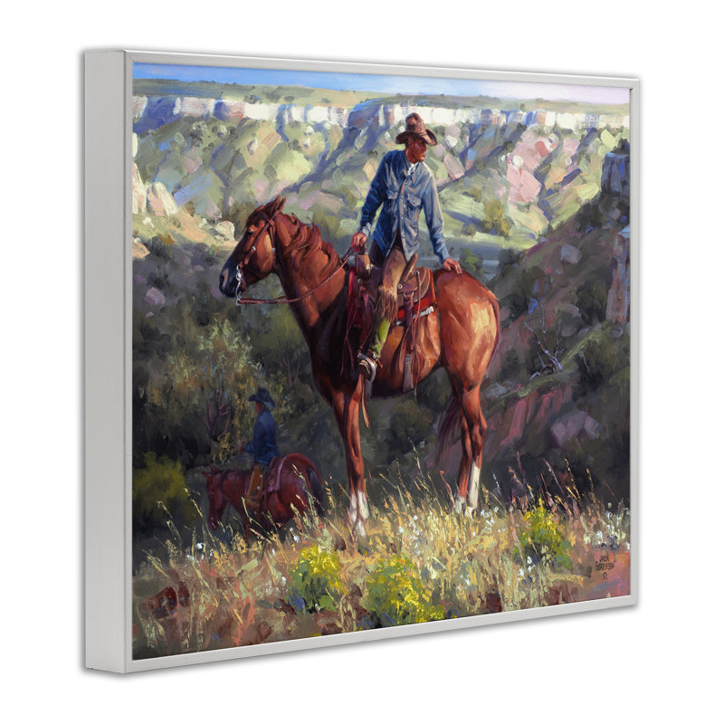 Cowboy par Rustic Cliff, art de la giclée blanche encadrée, design par Jack Sorenson, H 11 po x l 14 po