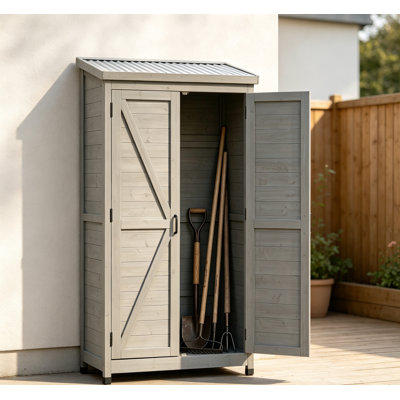 Armoire à outils verticale en bois de sapin pour l'extérieur