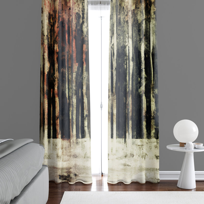 Paire de rideaux semi-transparents en polyester Mutlu, L 56 po x L 78 po