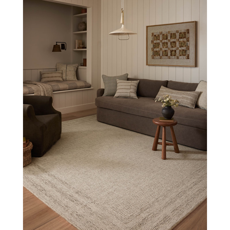 Tapis ivoire / pierre Amber Lewis x Loloi Windsor, Carré 1 pi 6 po