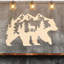 Art mural en forme d'ours avec arbres, paysage de montagne et cerfs - ACM-125598605-125598606