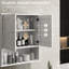 Armoire de salle de bain - murale, chic avec tablette spacieuse, unité de rangement blanche, structure de tablette réglable