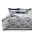 Ensemble de housse de couette standard en coton bleu marine / blanc Provence-60308546