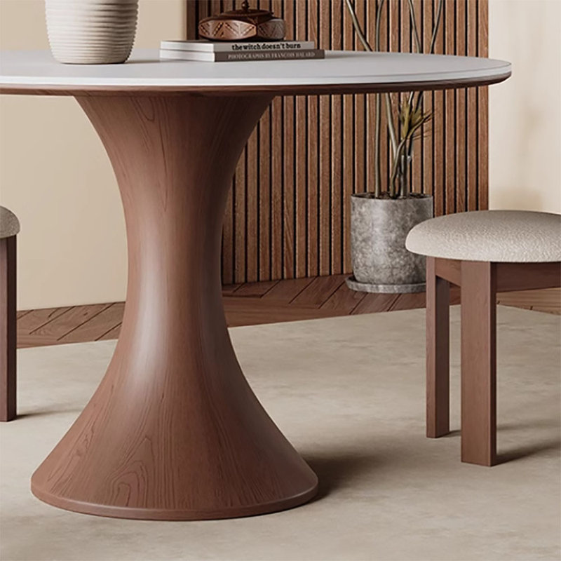 Modern Minimalist Round Dining Table, 29.5"H x 47.2"L x 47.2"W