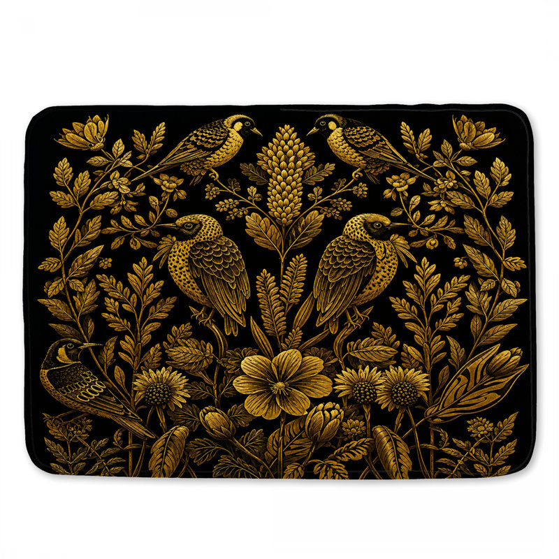Tapis de bain Golden Birds Botanical, L 24 po x L 17 po